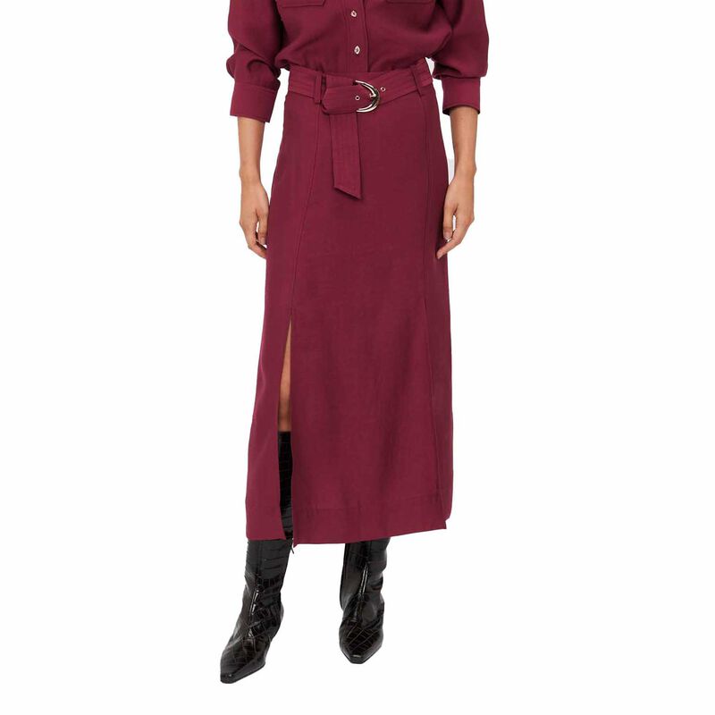 Veronika Maine Washed Twill Belted Skirt image number 0